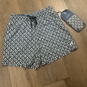 Carribean Joe Men's Tropical Swim Shorts & Koozie Blue Size‎ Medium  NEW